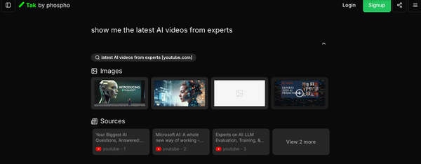 Tak: The Easiest AI to Search for YouTube Videos